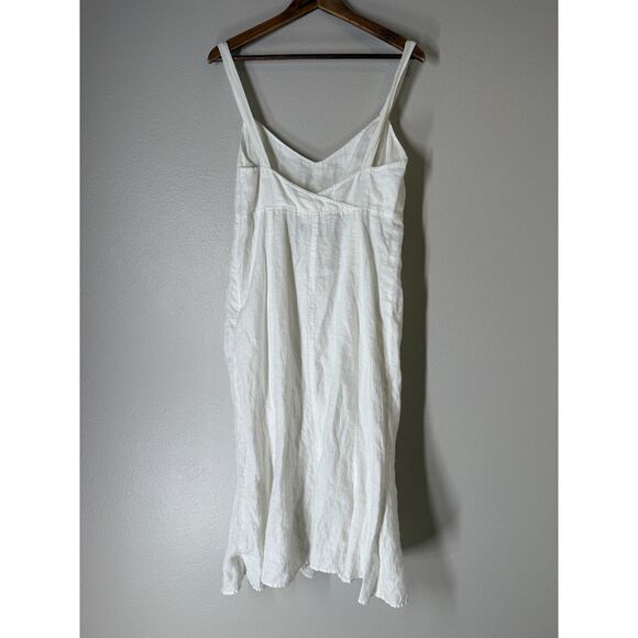 Lauren Ralph Lauren Y2k Babydoll Linen Midi Dress Sz 8 Cottagecore Beachy Boho - Picture 3 of 9